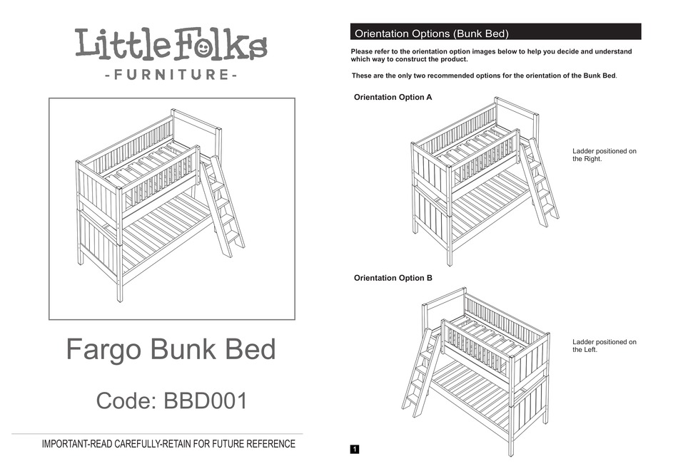 LITTLE FOLKS FURNITURE FARGO BBD001 MANUAL Pdf Download ManualsLib