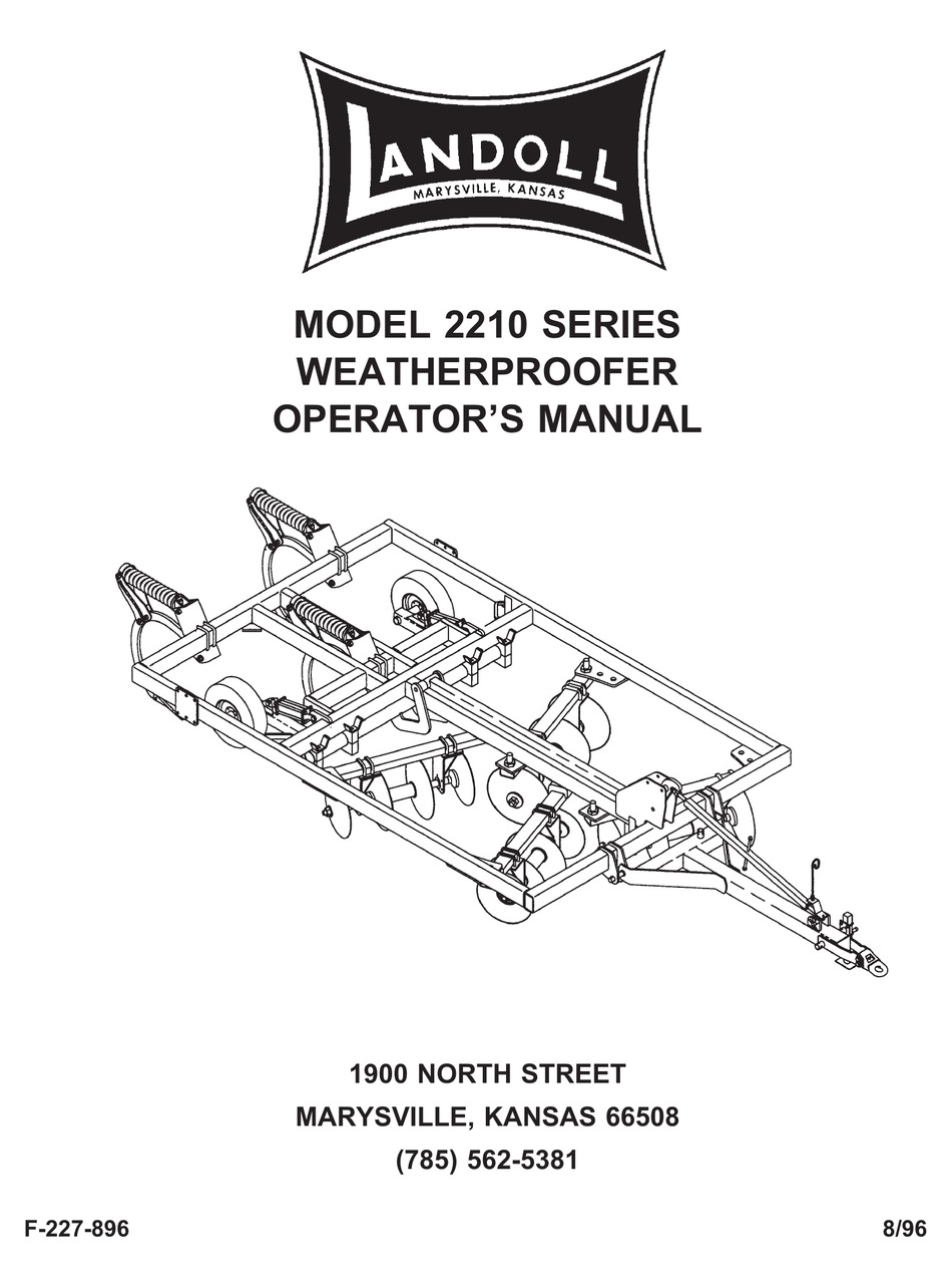 LANDOLL 2210 SERIES OPERATOR'S MANUAL Pdf Download ManualsLib