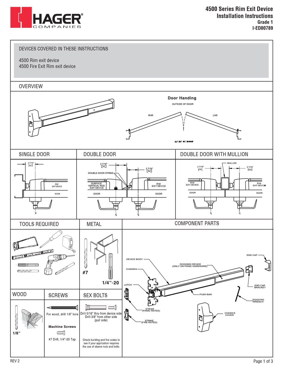 HAGER 4500 SERIES INSTALLATION INSTRUCTIONS Pdf Download ManualsLib