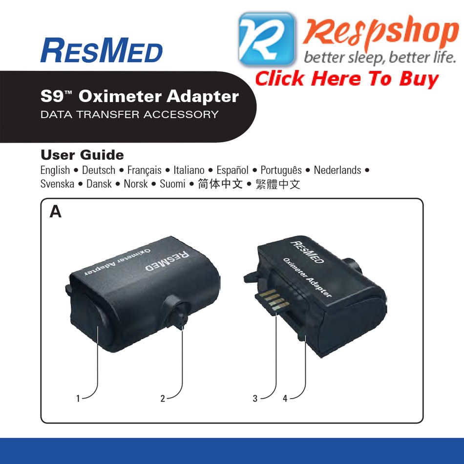 RESMED S9 OXIMETER ADAPTER USER MANUAL Pdf Download ManualsLib