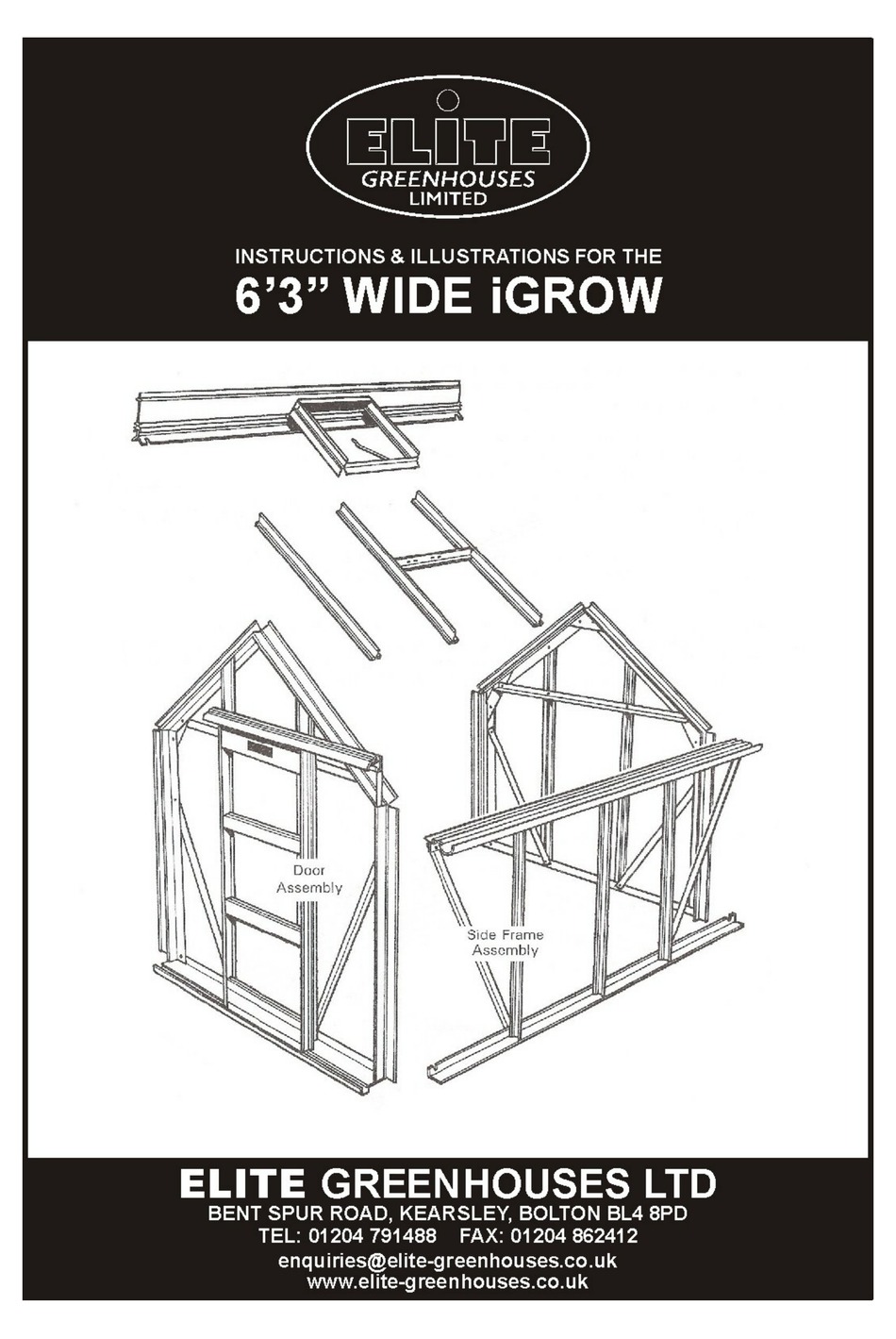 ELITE GREENHOUSES IGROW INSTRUCTIONS & ILLUSTRATIONS Pdf Download