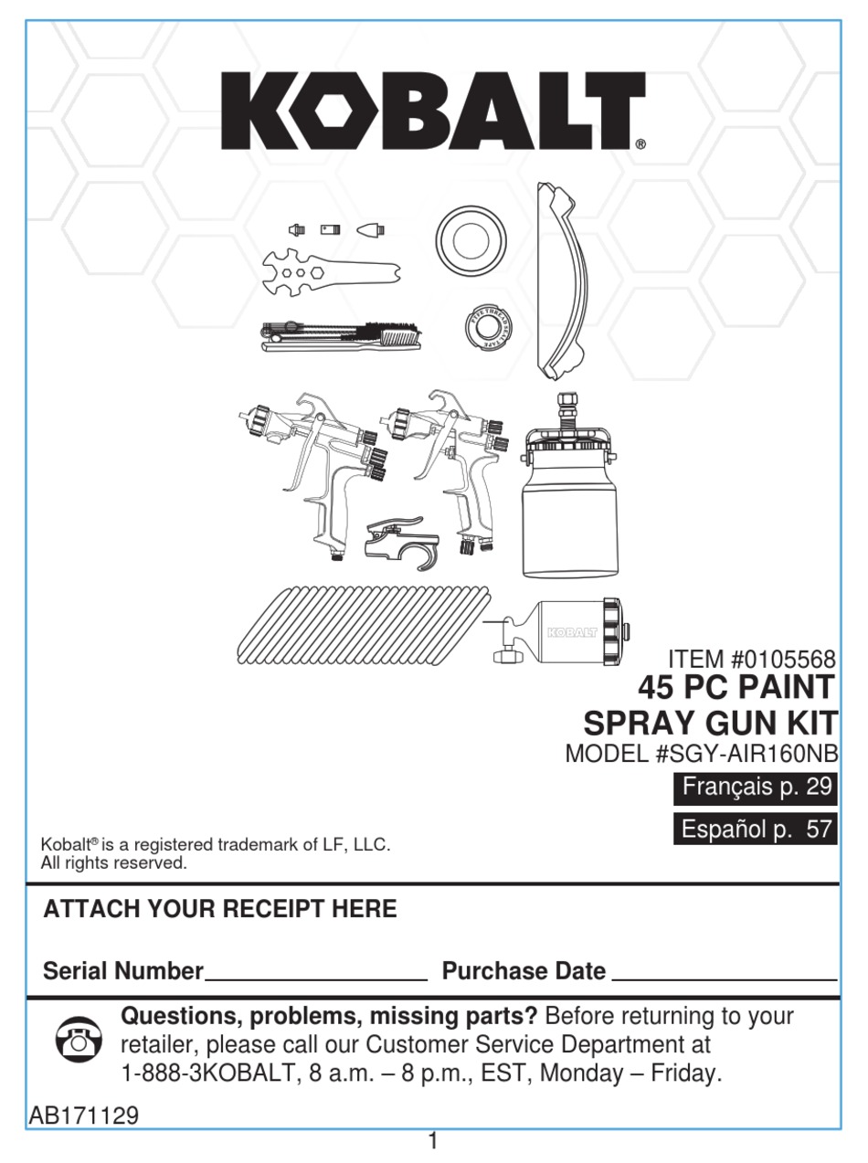 KOBALT SGYAIR160NB MANUAL Pdf Download ManualsLib