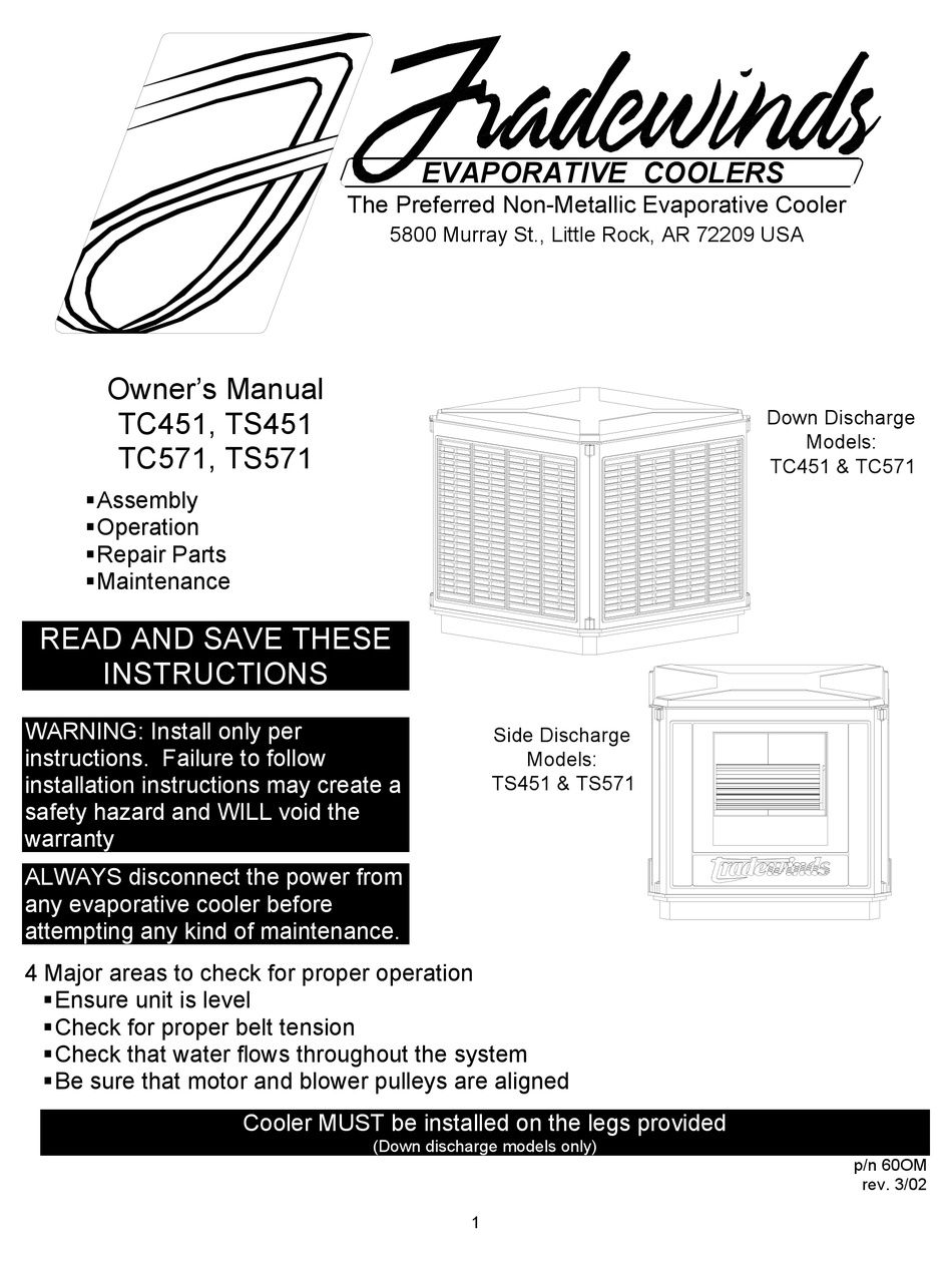TRADEWINDS TC451 OWNER'S MANUAL Pdf Download ManualsLib