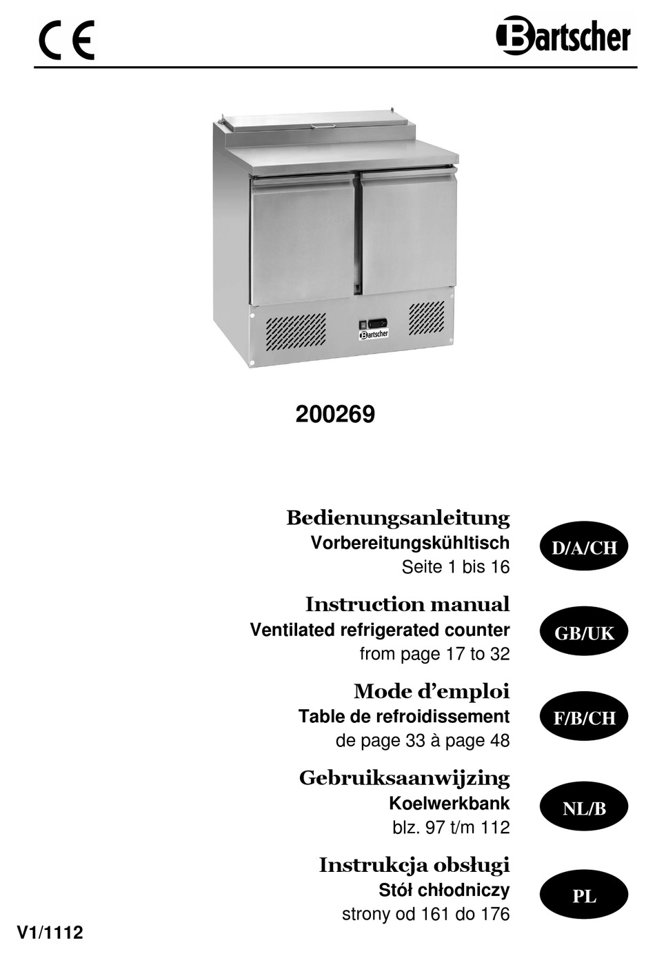 BARTSCHER 200269 INSTRUCTION MANUAL Pdf Download | ManualsLib