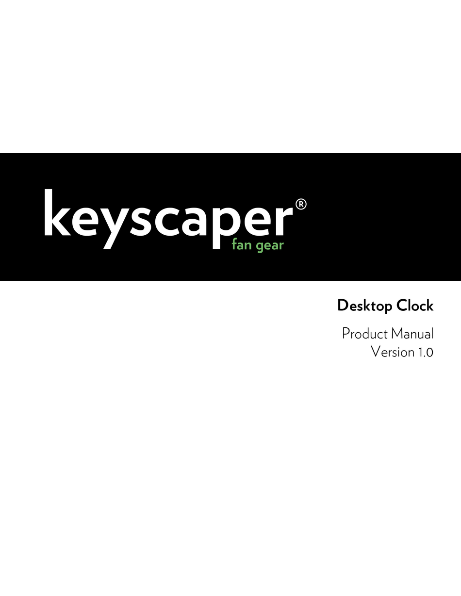 KEYSCAPER DESKTOP CLOCK PRODUCT MANUAL Pdf Download ManualsLib