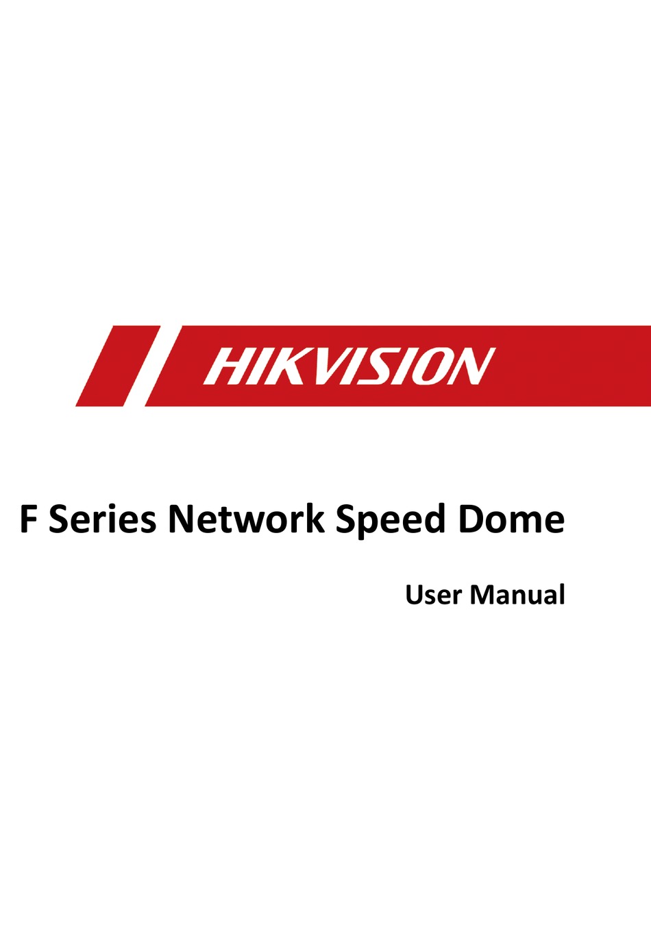 HIKVISION F SERIES USER MANUAL Pdf Download ManualsLib