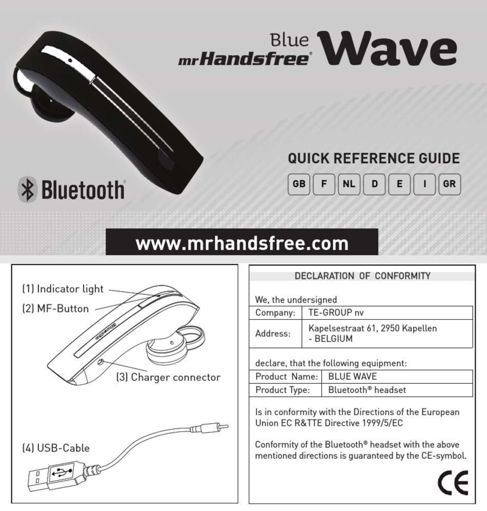 MR HANDSFREE BLUE WAVE QUICK REFERENCE MANUAL Pdf Download ManualsLib