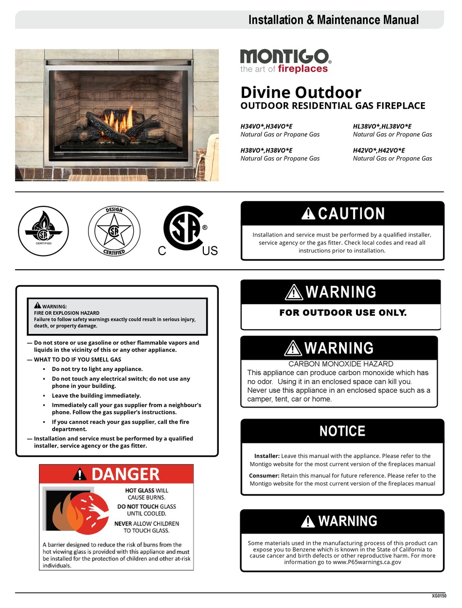 MONTIGO H34VO SERIES INSTALLATION & MAINTENANCE MANUAL Pdf Download