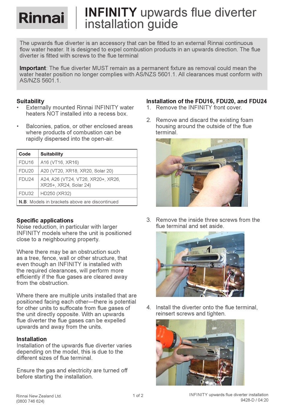 RINNAI INFINITY XR16 INSTALLATION MANUAL Pdf Download | ManualsLib
