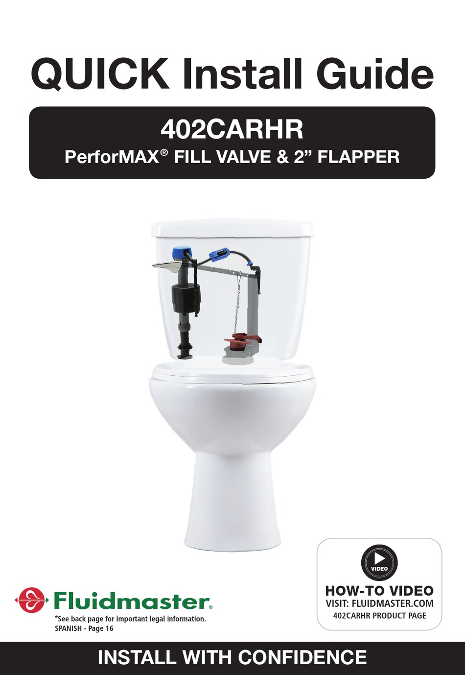 FLUIDMASTER PERFORMAX 402CARHR QUICK INSTALL MANUAL Pdf Download