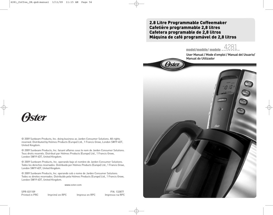 OSTER 4281 USER MANUAL Pdf Download | ManualsLib