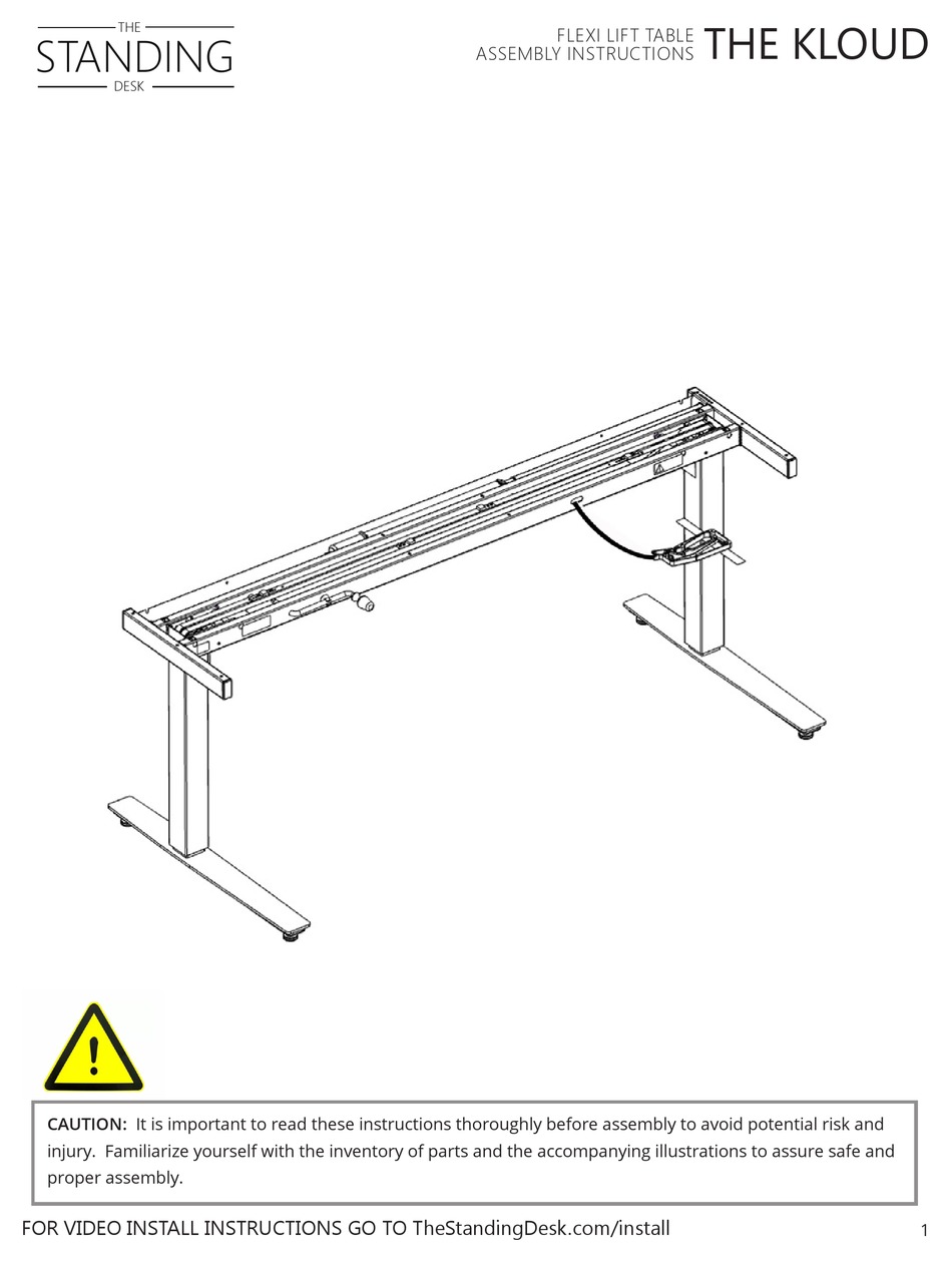 THE STANDING DESK THE KLOUD ASSEMBLY INSTRUCTIONS MANUAL Pdf Download