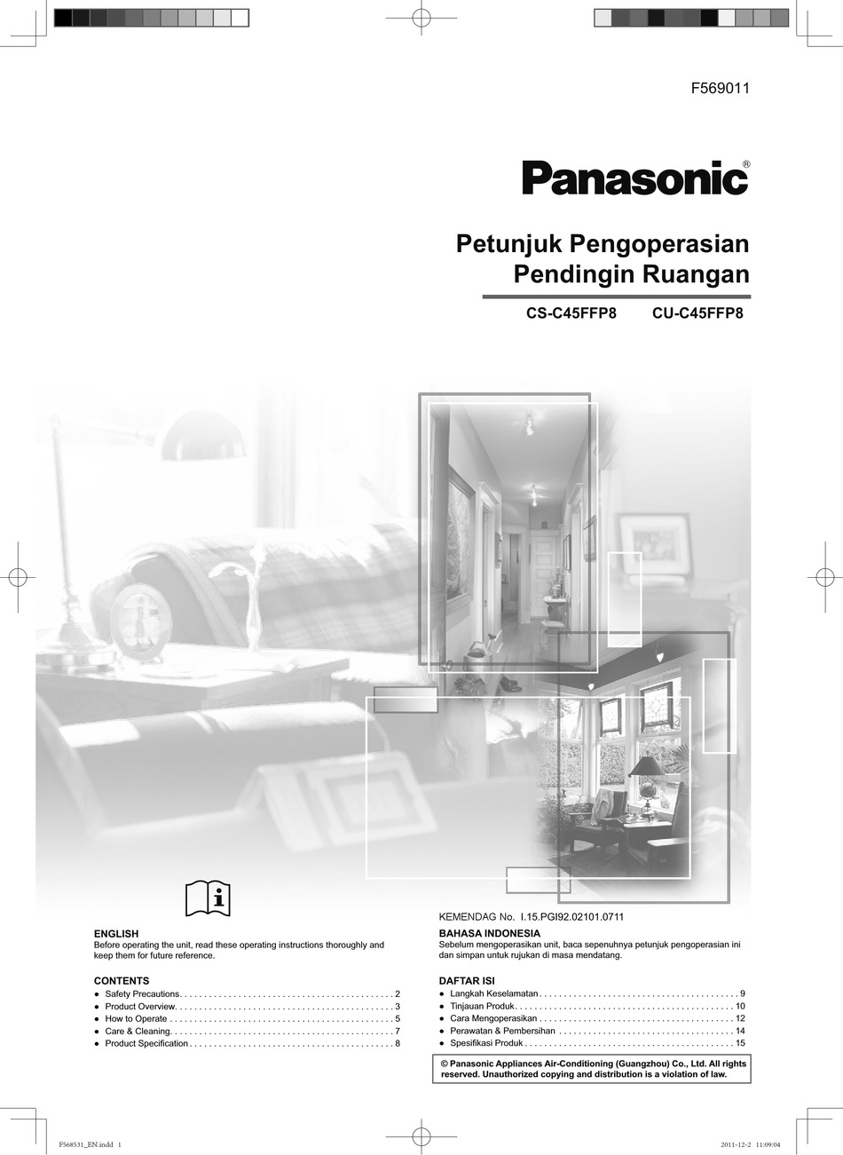 Panasonic Cs C45ffp8 Manual Pdf Download Manualslib