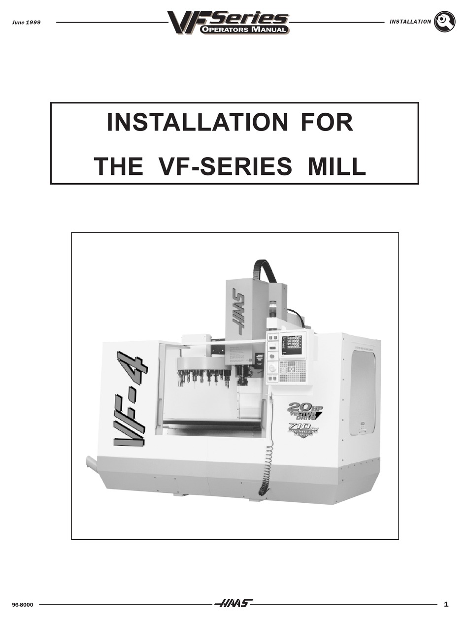 Haas VF Series Operators Manual   Milling Machine  *111