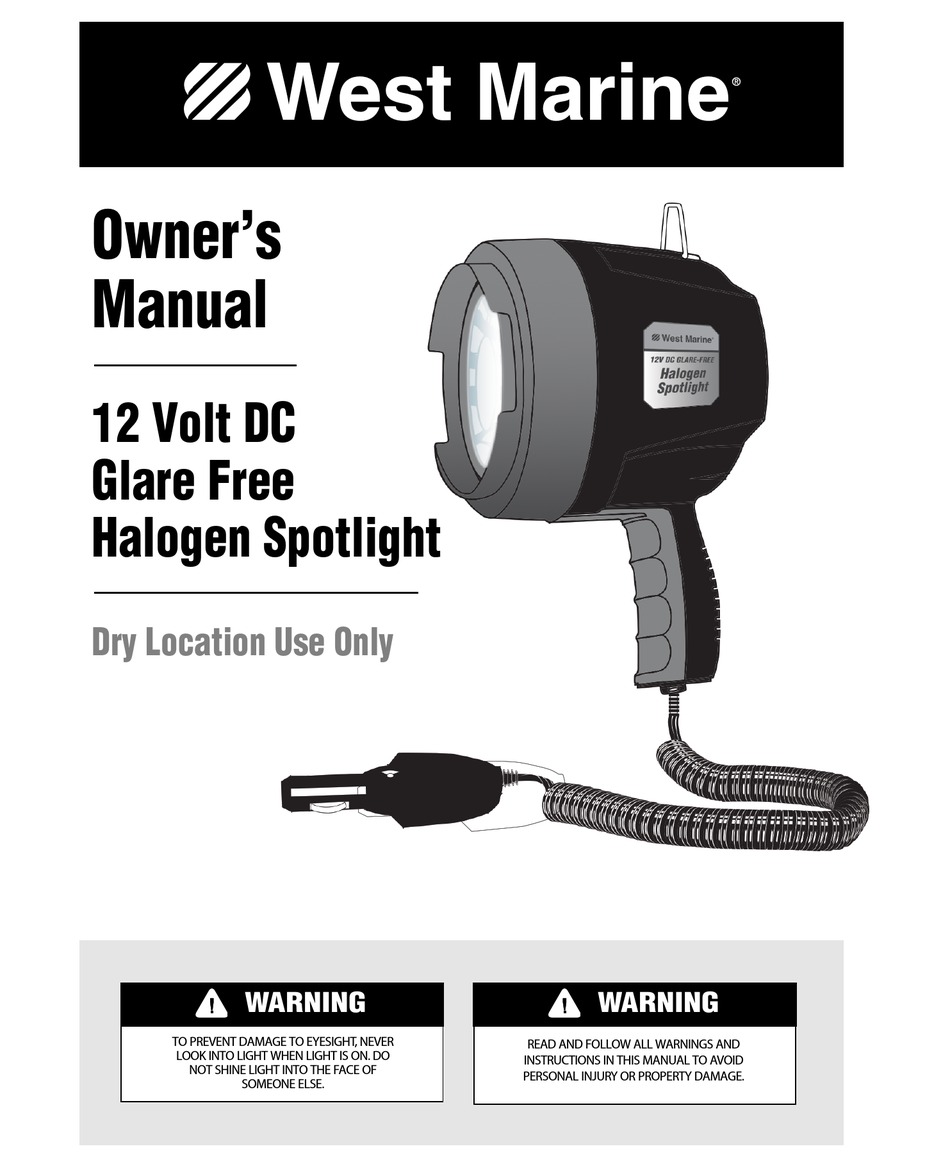 WEST MARINE 12V DC Corded Halogen Spotlight