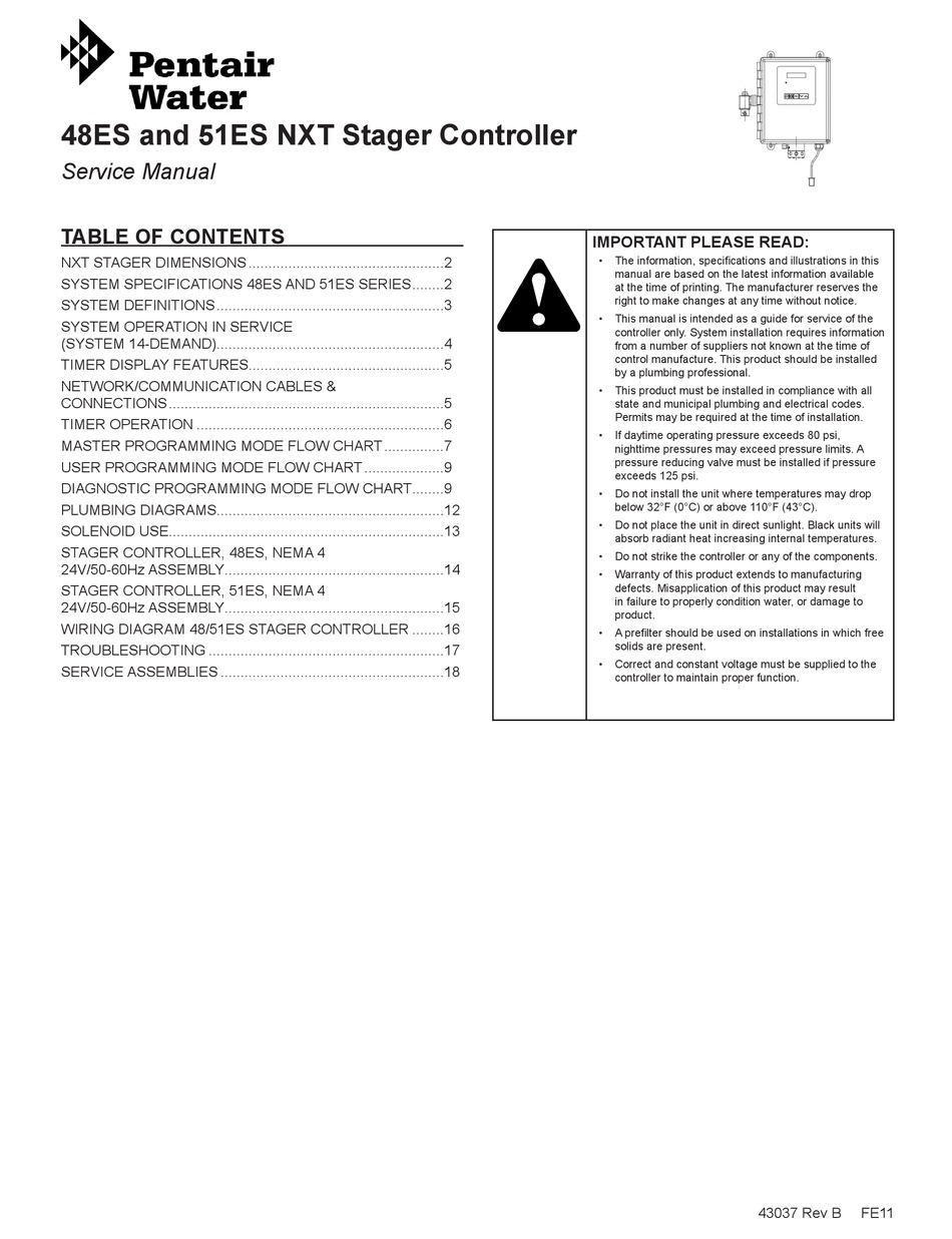 PENTAIR POOL PRODUCTS 48ES SERIES SERVICE MANUAL Pdf Download ManualsLib