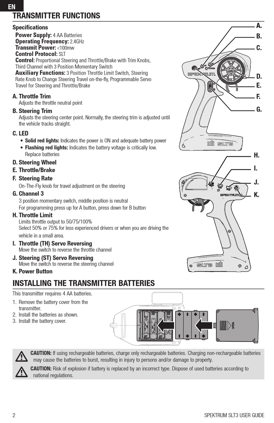 SPEKTRUM SLT3 3CH USER MANUAL Pdf 