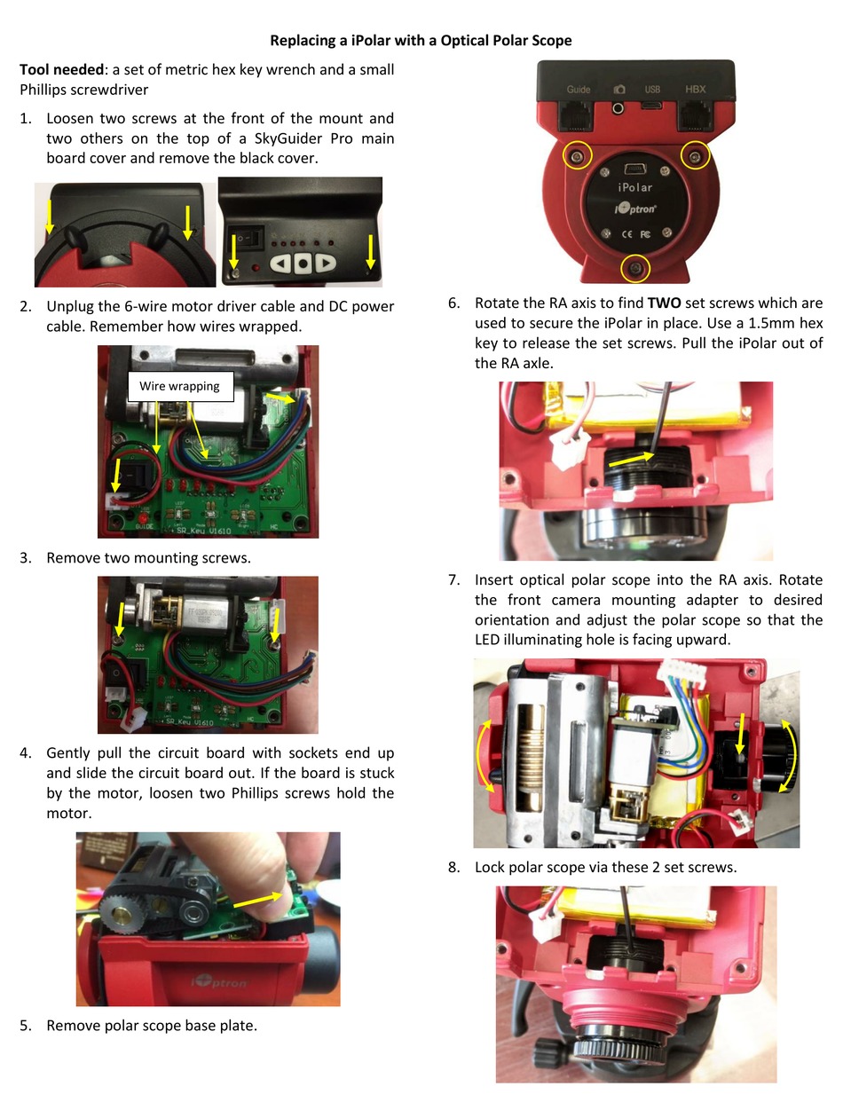 IOPTRON IPOLAR REPLACING INSTRUCTIONS Pdf Download ManualsLib