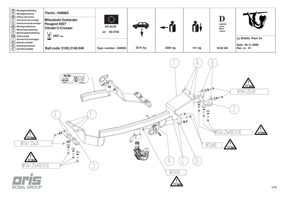 BOSAL ORIS 048983 FITTING INSTRUCTION Pdf Download ManualsLib