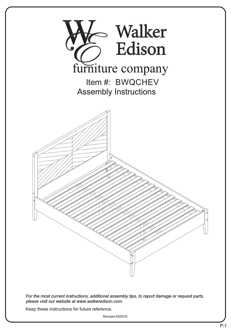 WALKER EDISON BWQCHEV ASSEMBLY INSTRUCTIONS MANUAL Pdf Download