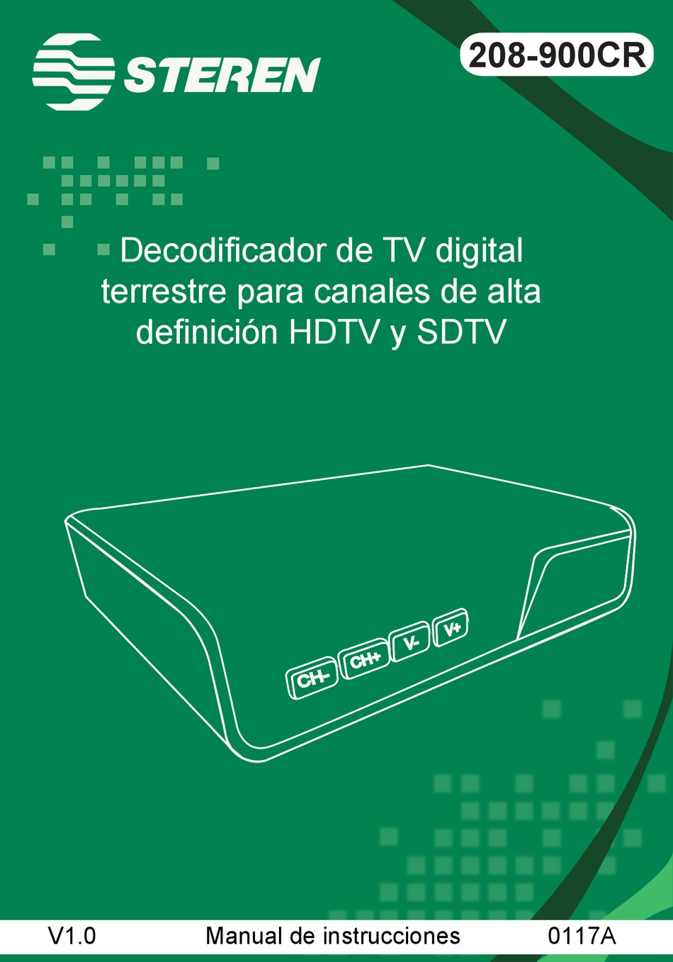decodificador de tv steren digital alta definicin para canales hd [ 208-900  ] inicio