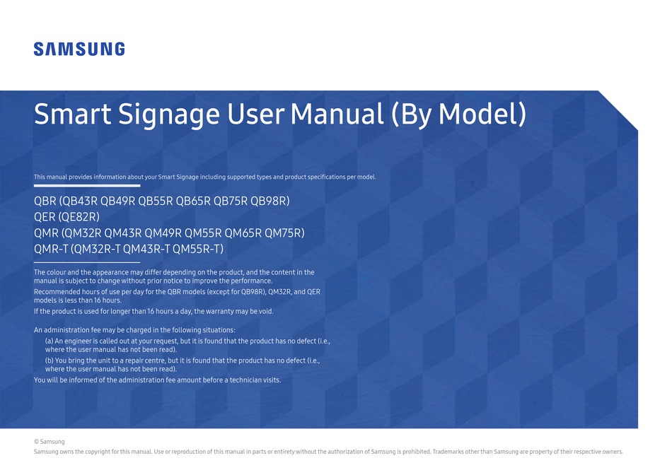 Samsung Qbr Series User Manual Pdf Download Manualslib