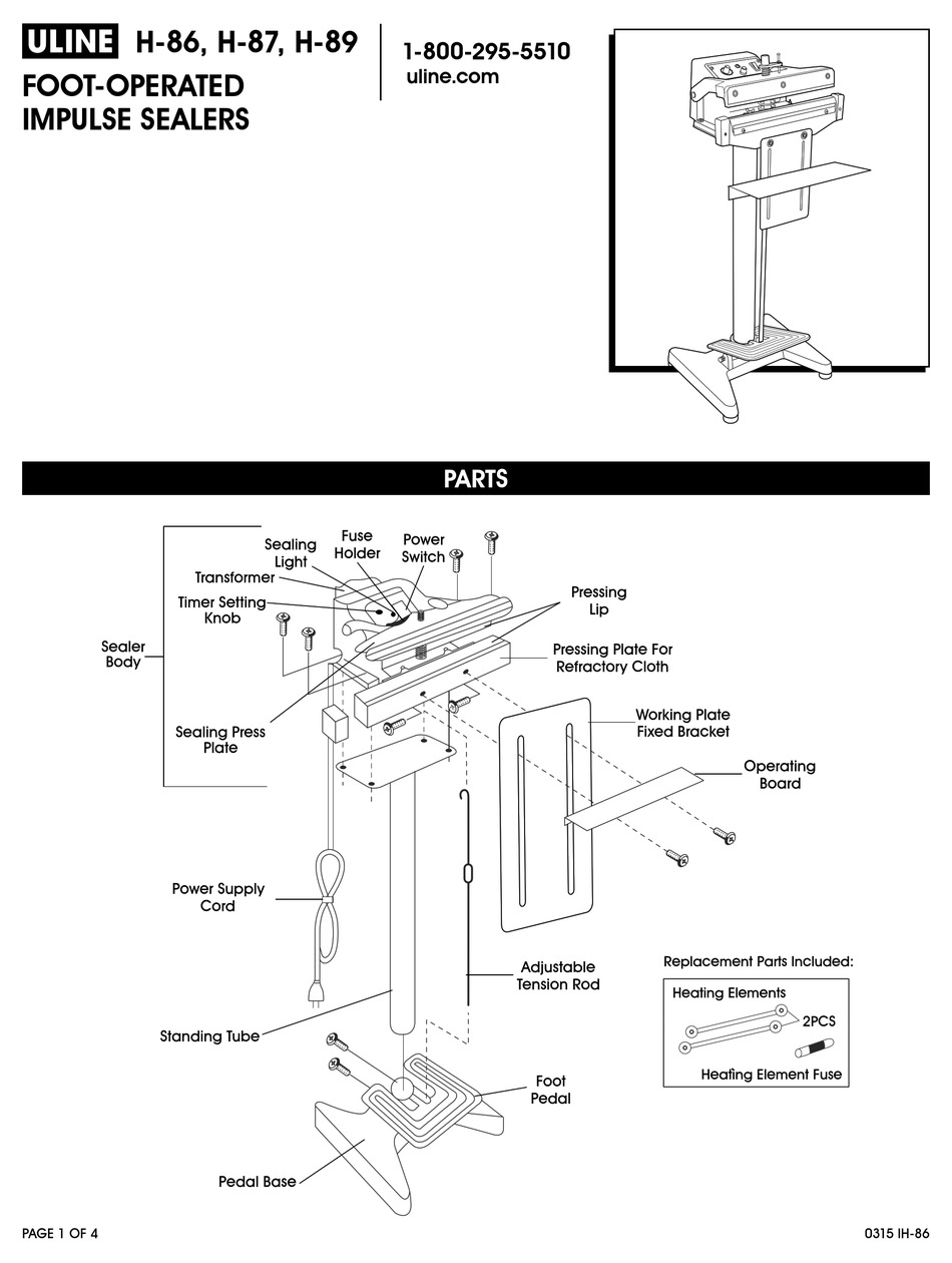 ULINE H86 MANUAL Pdf Download ManualsLib
