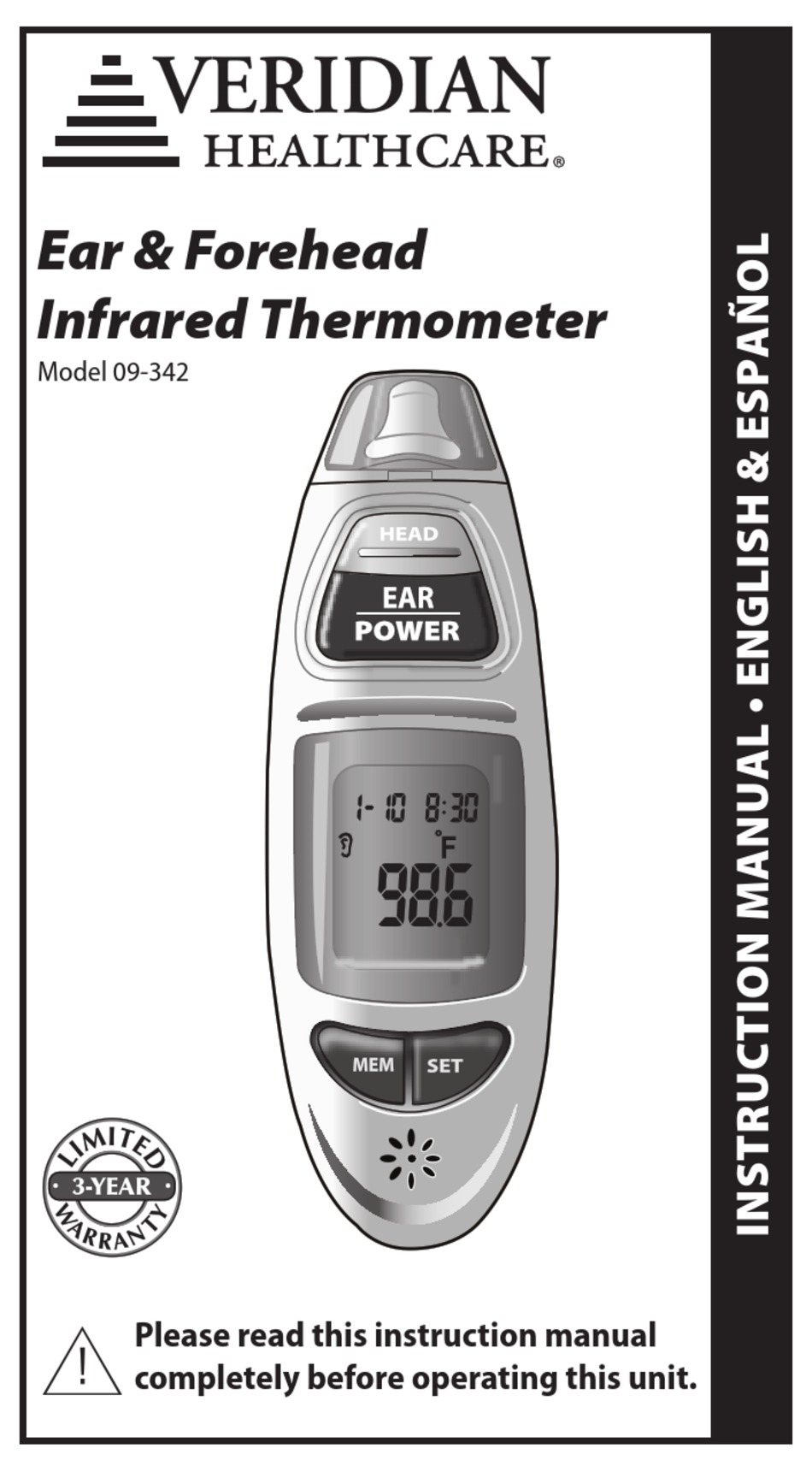 VERIDIAN HEALTHCARE 09342 INSTRUCTION MANUAL Pdf Download ManualsLib