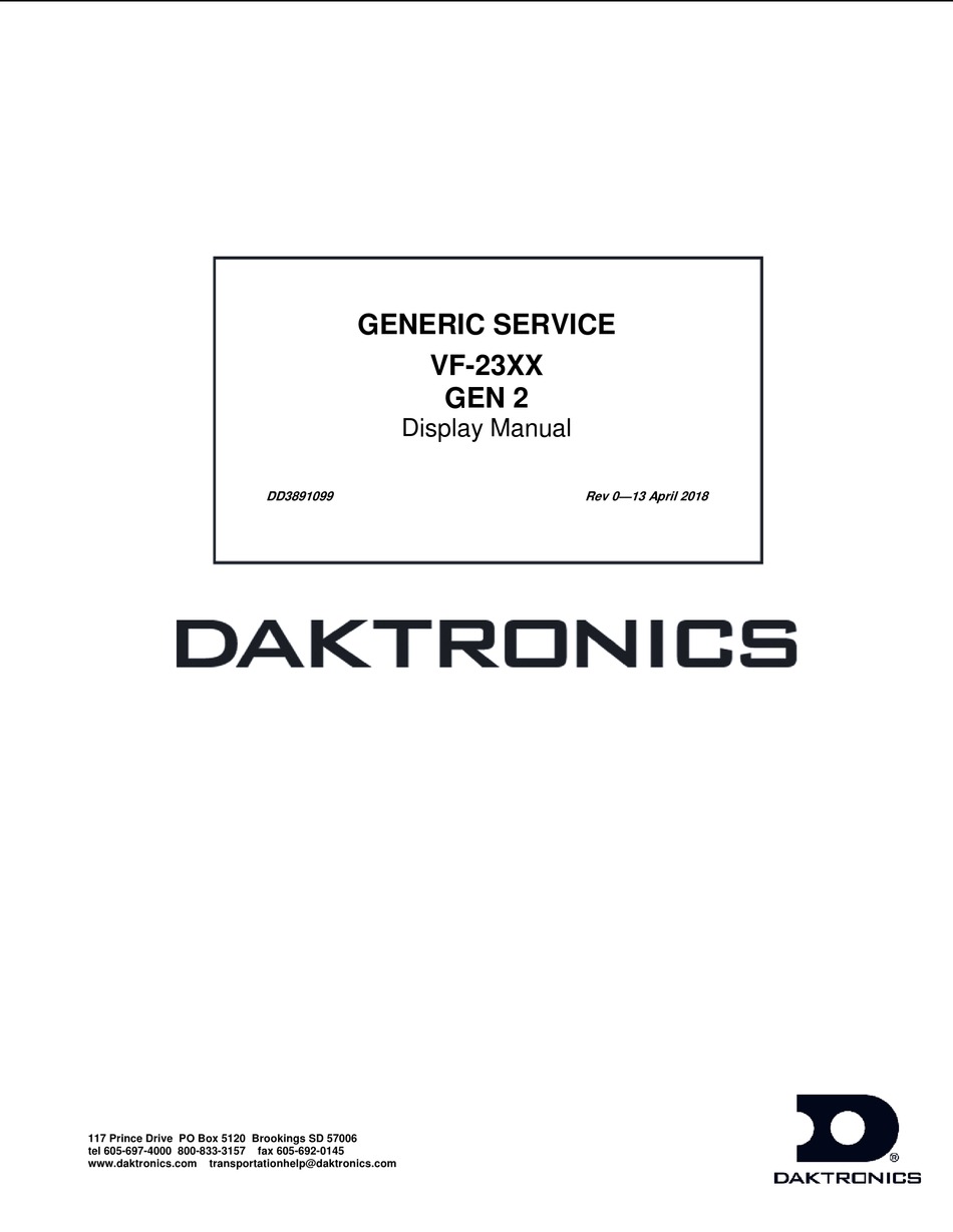 DAKTRONICS VF23 SERIES MANUAL Pdf Download ManualsLib