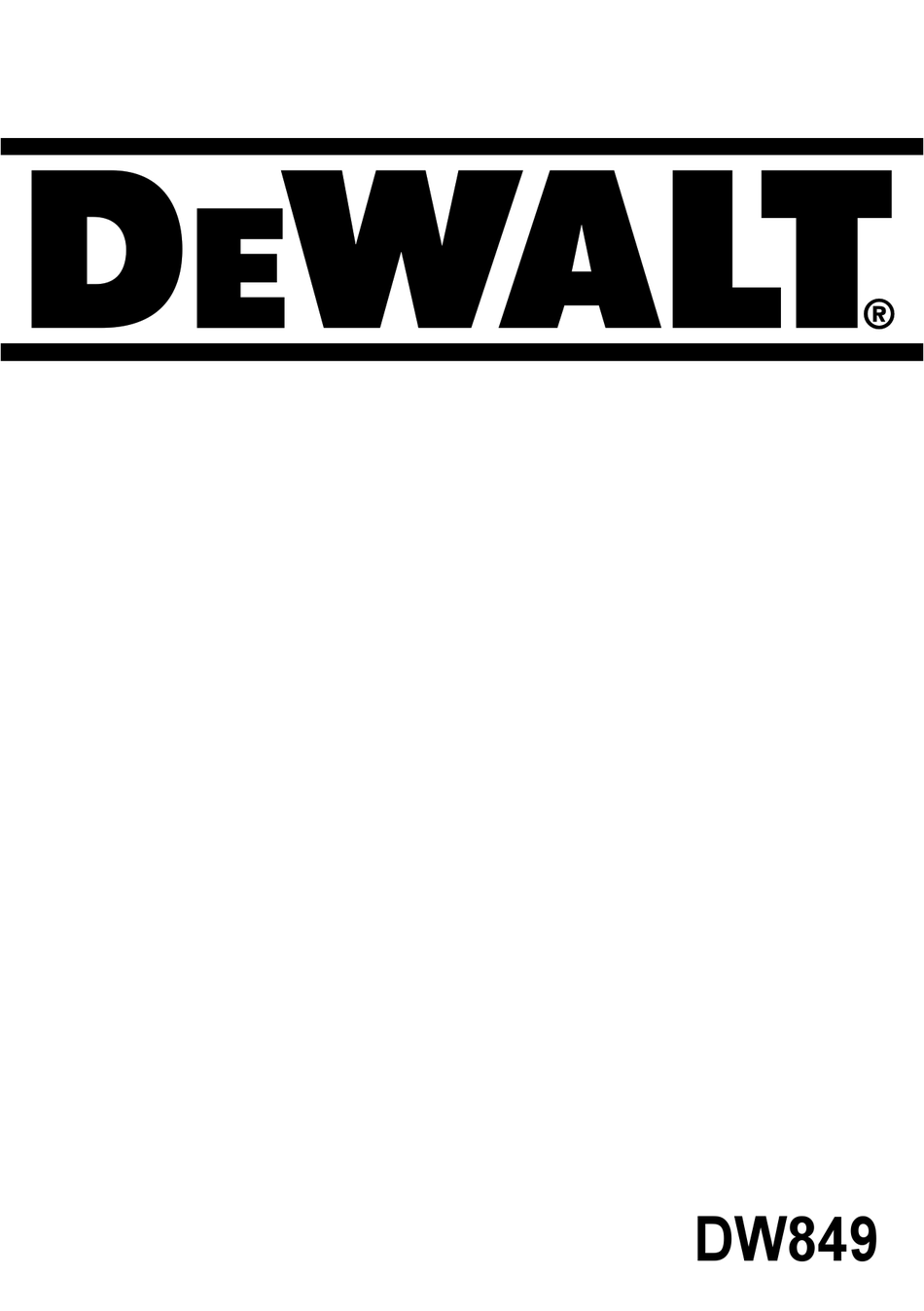 DEWALT DW849 MANUAL Pdf Download | ManualsLib