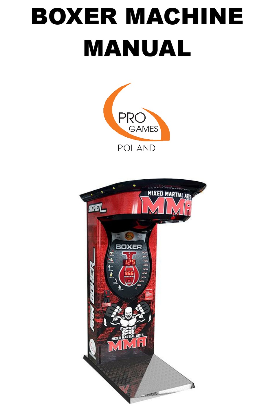 PRO GAMES BOXER MACHINE MANUAL Pdf Download ManualsLib