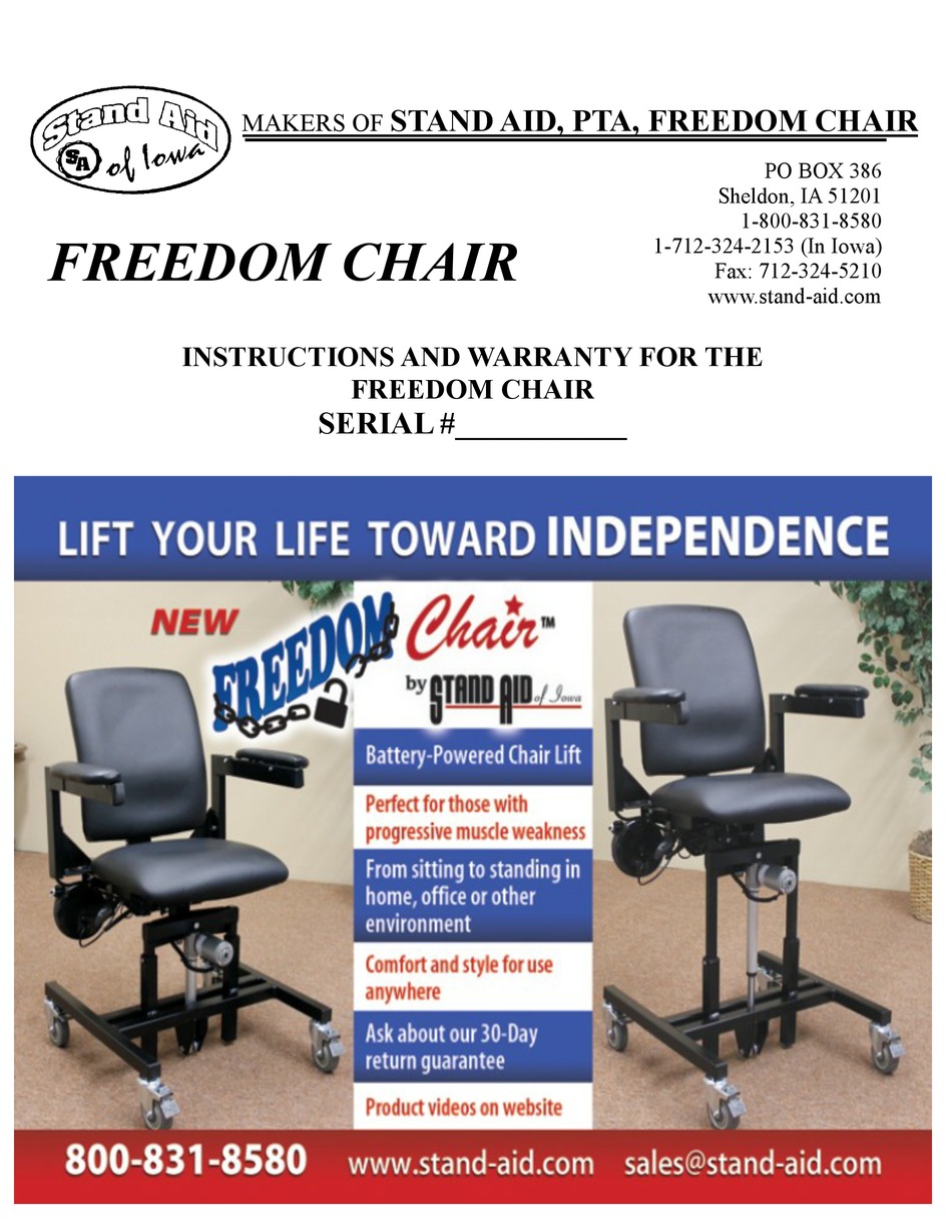 STAND AID FREEDOM INSTRUCTIONS AND WARRANTY Pdf Download ManualsLib
