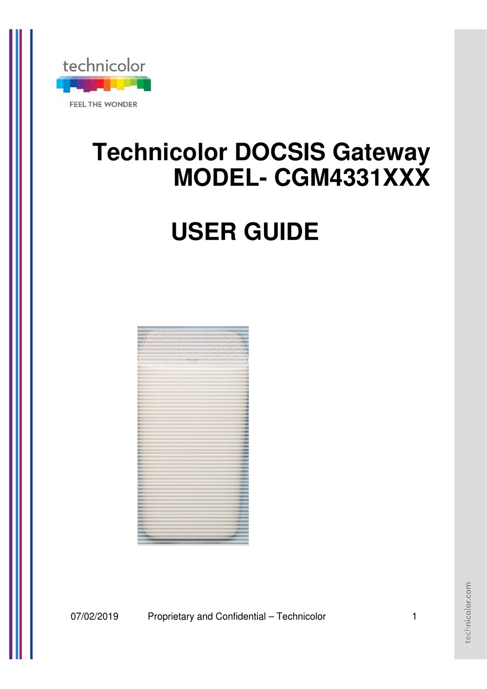 TECHNICOLOR CGM4331 SERIES USER MANUAL Pdf Download | ManualsLib