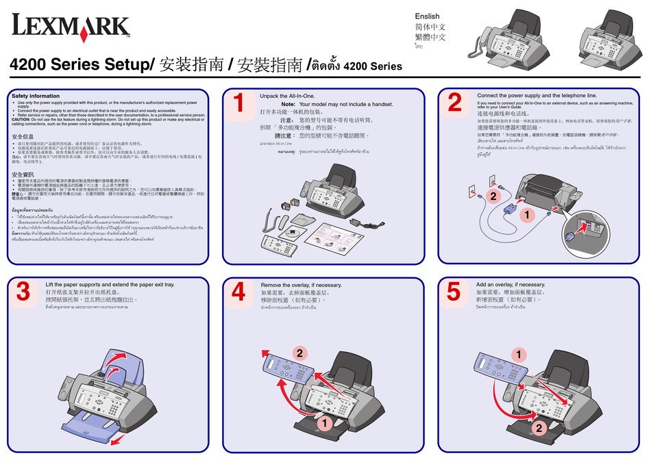 Lexmark 4200 Series Setup Pdf Download Manualslib