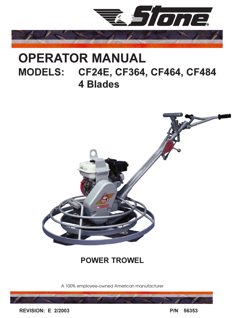 STONE CF24E OPERATOR'S MANUAL Pdf 