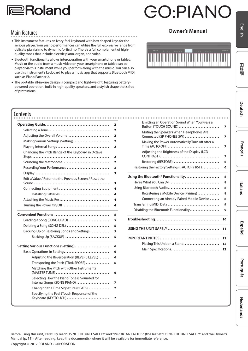 ROLAND GO PIANO OWNER'S MANUAL Pdf Download ManualsLib