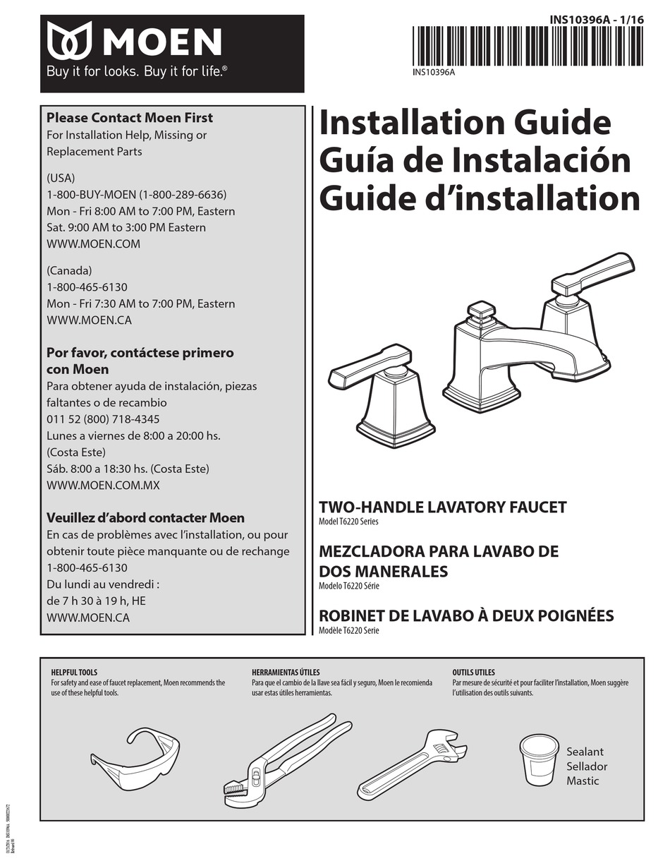MOEN T6220 SERIES INSTALLATION MANUAL Pdf Download ManualsLib