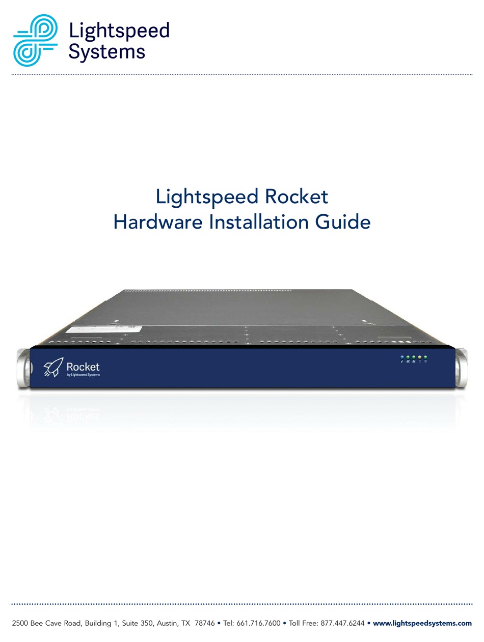 LIGHTSPEED SYSTEMS LIGHTSPEED ROCKET HARDWARE INSTALLATION MANUAL Pdf