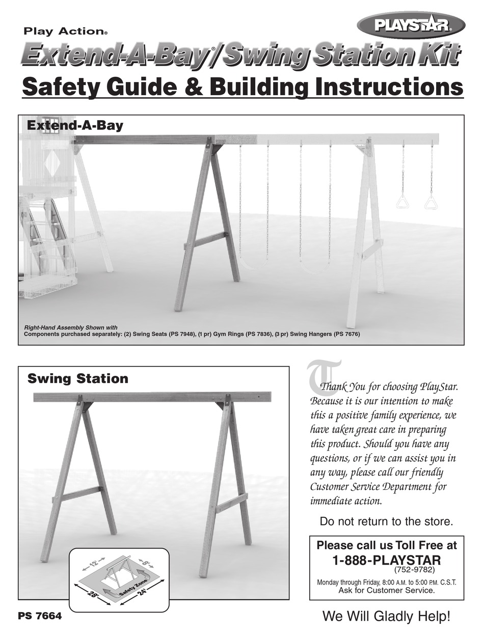 PLAYSTAR PLAY ACTION EXTENDABAY SAFETY MANUAL & BUILDING INSTRUCTIONS