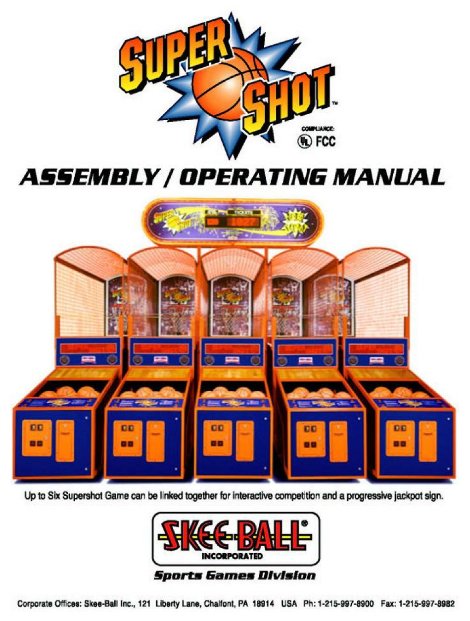 SKEE BALL SUPER SHOT SERIES ASSEMBLY & OPERATING MANUAL Pdf Download |  ManualsLib