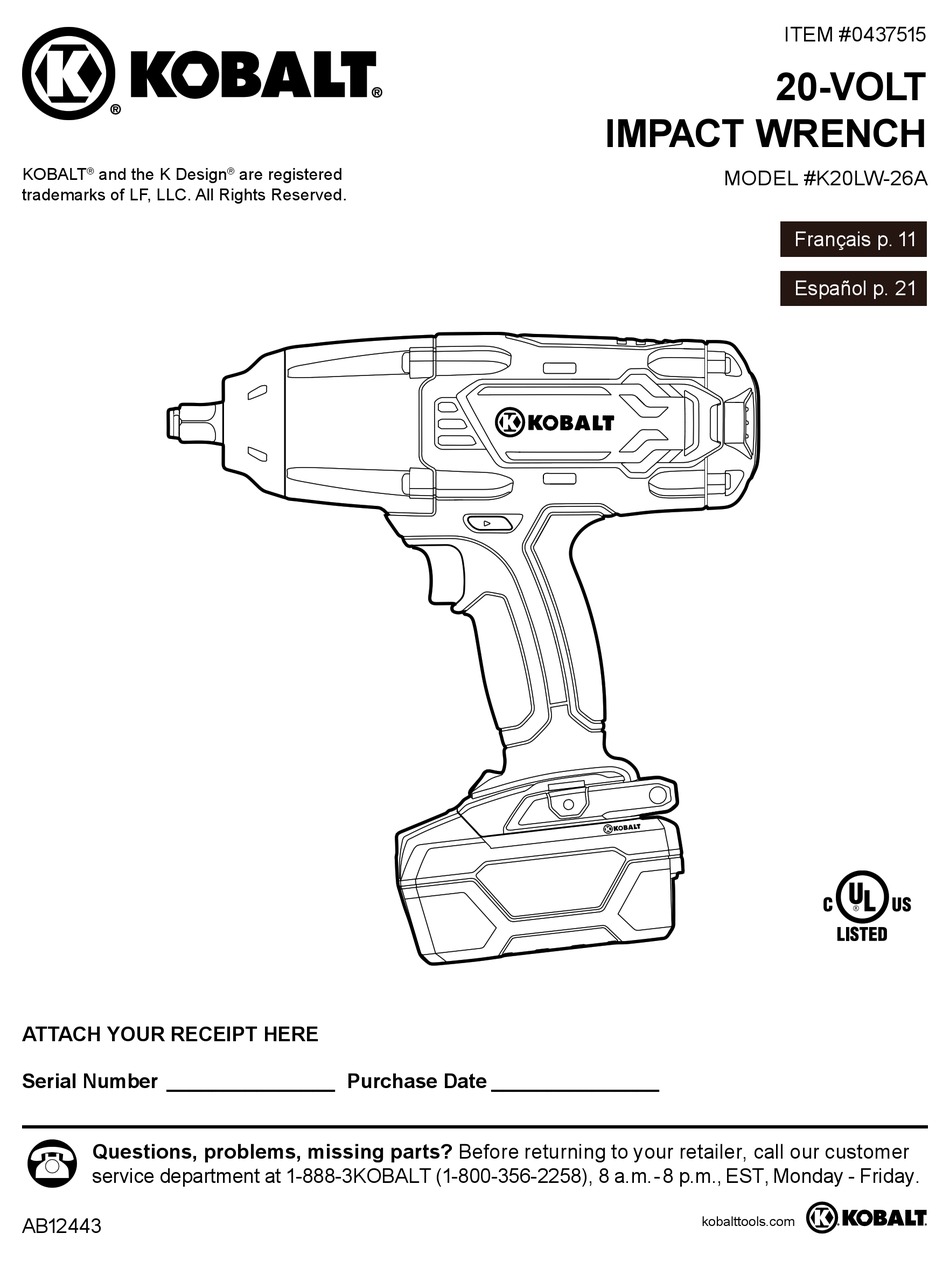 Kobalt K20lw 26a Manual Pdf Download Manualslib Kobalt K20lw 26a Manual Pdf Download Manualslib