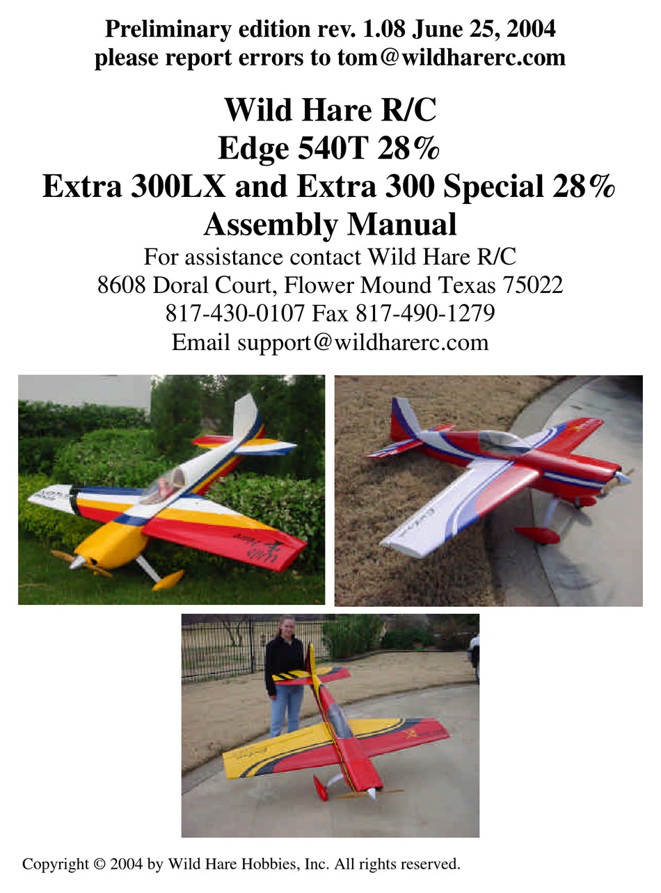 WILD HARE R C EDGE 540T ASSEMBLY MANUAL Pdf Download ManualsLib