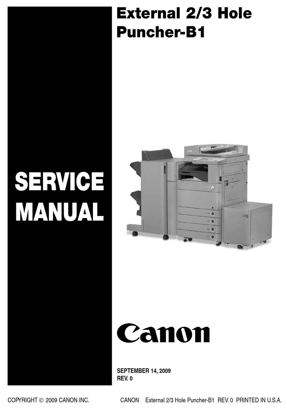 CANON EXTERNAL 2/3 HOLE PUNCHERB1 SERVICE MANUAL Pdf Download ManualsLib