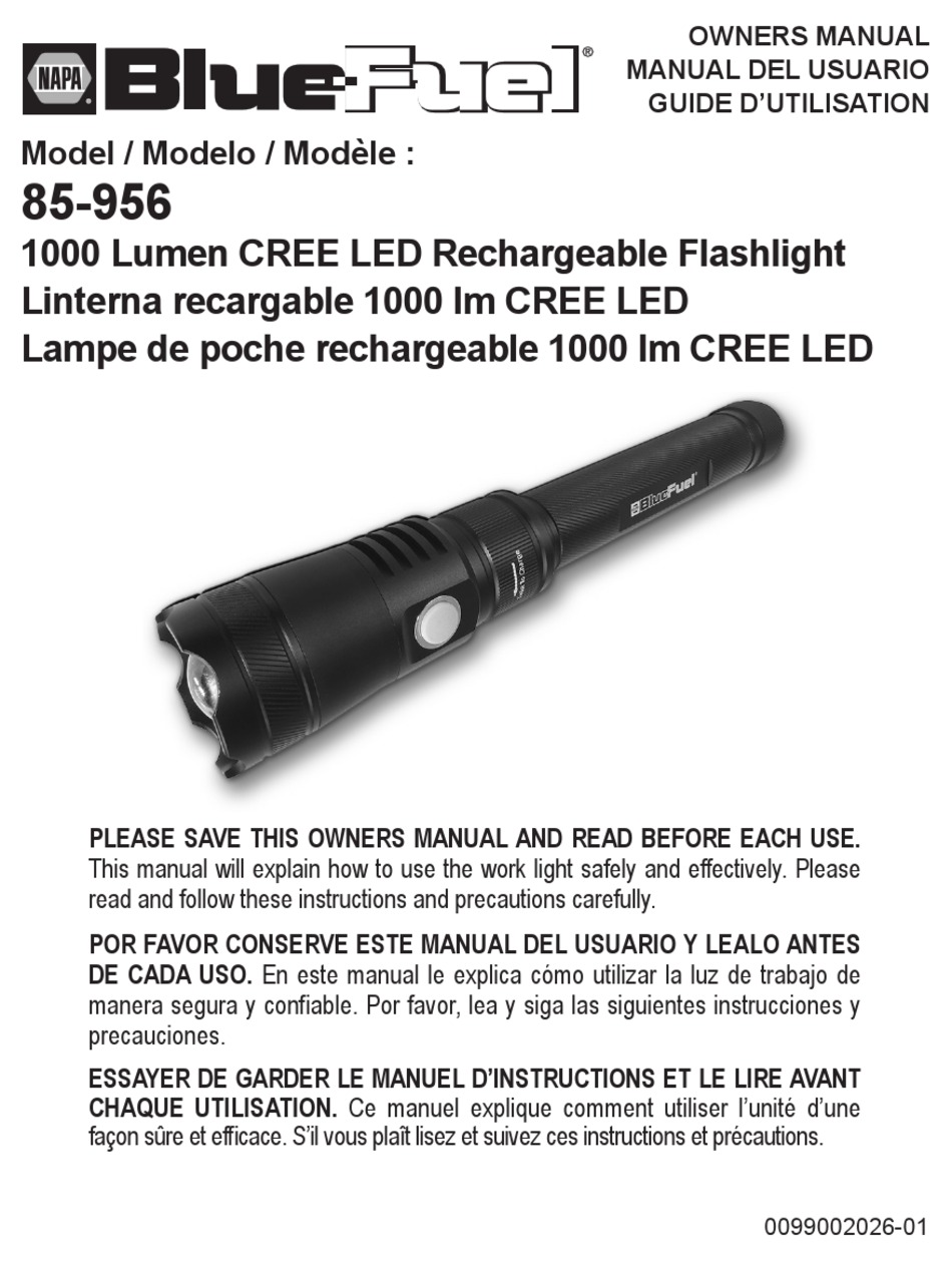 blue fuel rechargeable flashlight