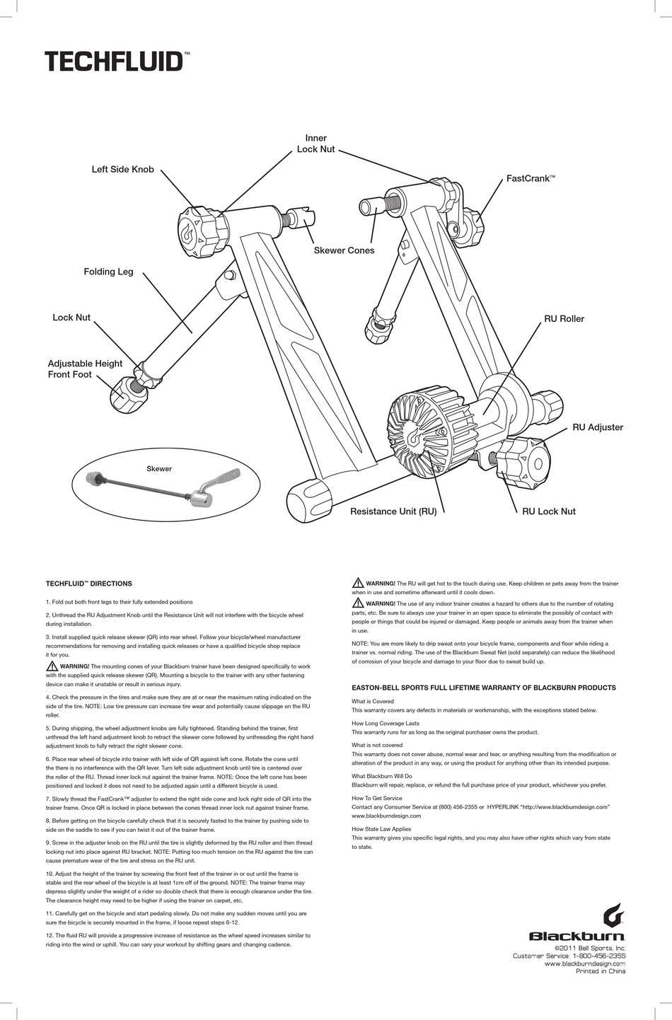 Blackburn ultra bike trainer hot sale manual