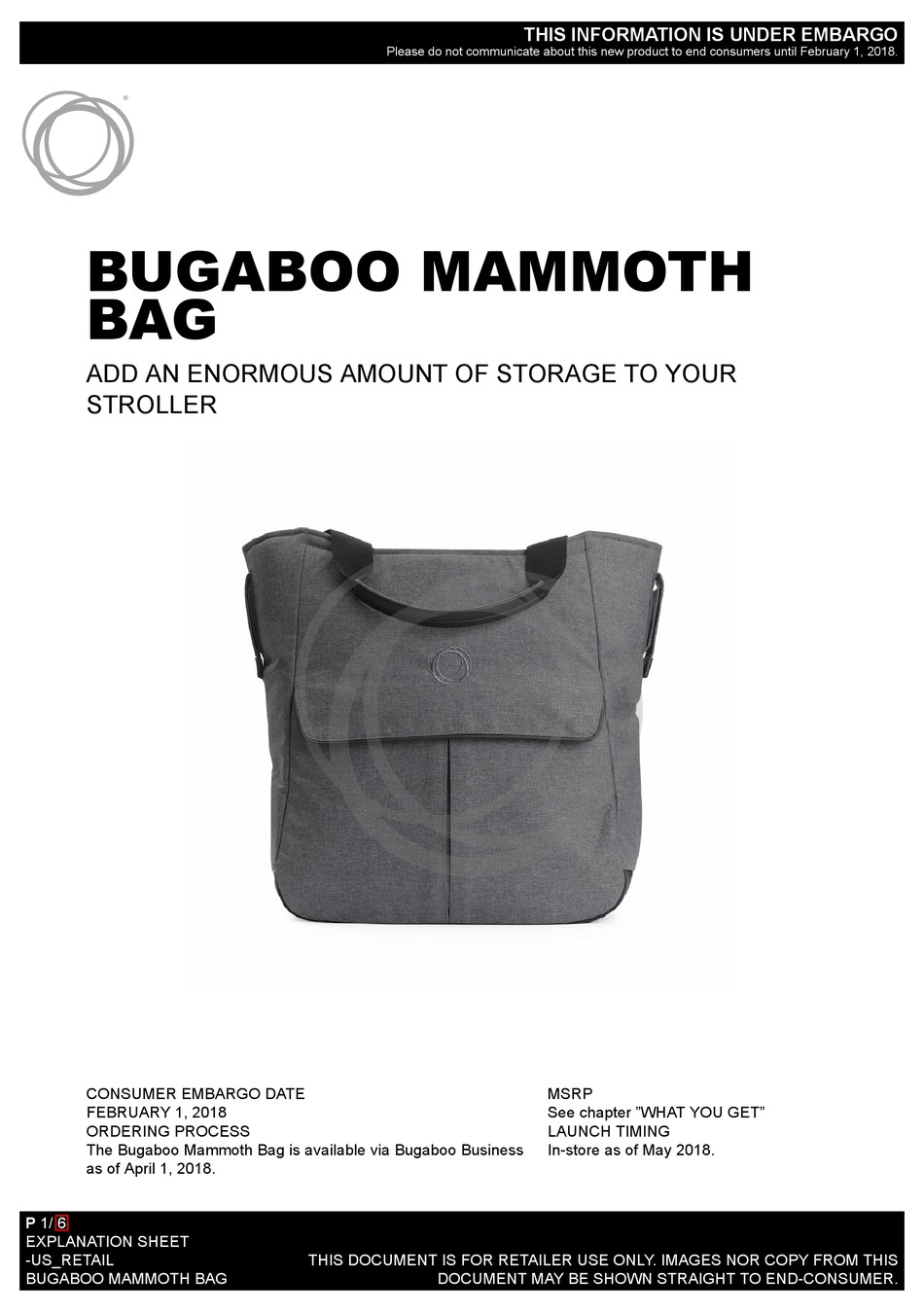 Bugaboo Mammoth Bag (Grey Melange)