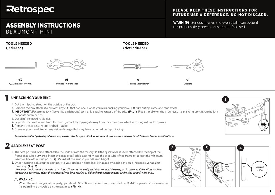 RETROSPEC BEAUMONT MINI ASSEMBLY INSTRUCTIONS MANUAL Pdf Download