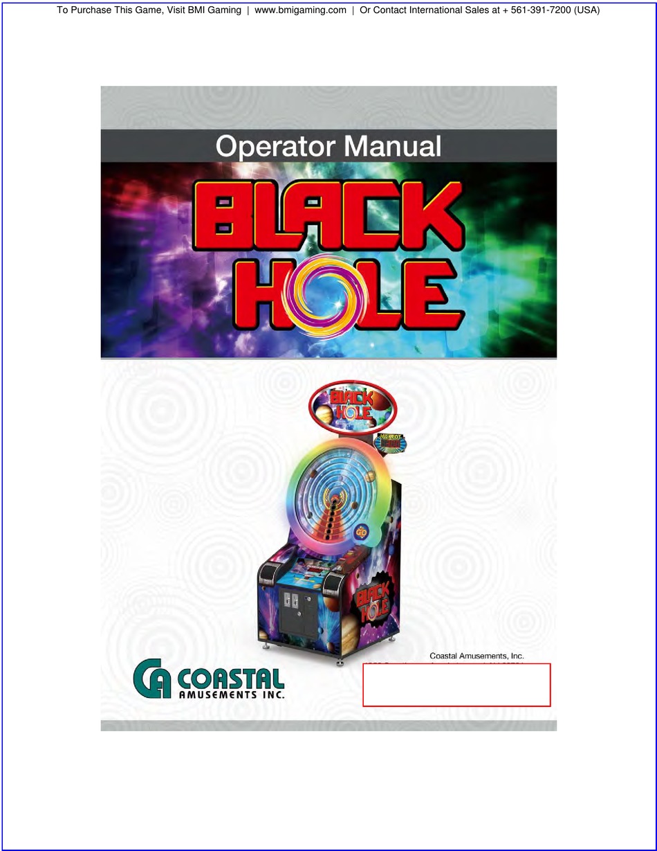 Coastal Amusements Black Hole Operator S Manual Pdf Download Manualslib