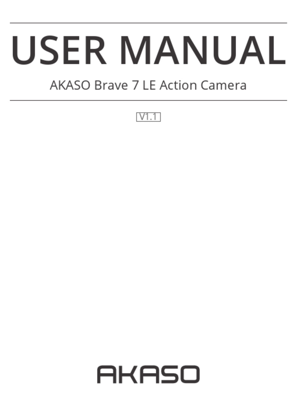 Akaso Brave 7 Le Manual