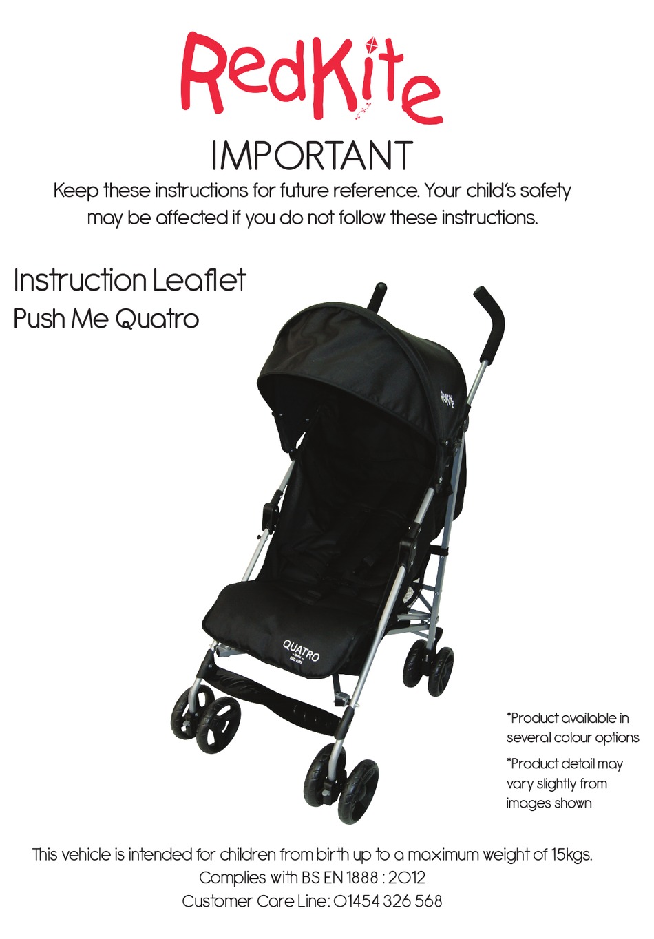 red kite pushchair instructions